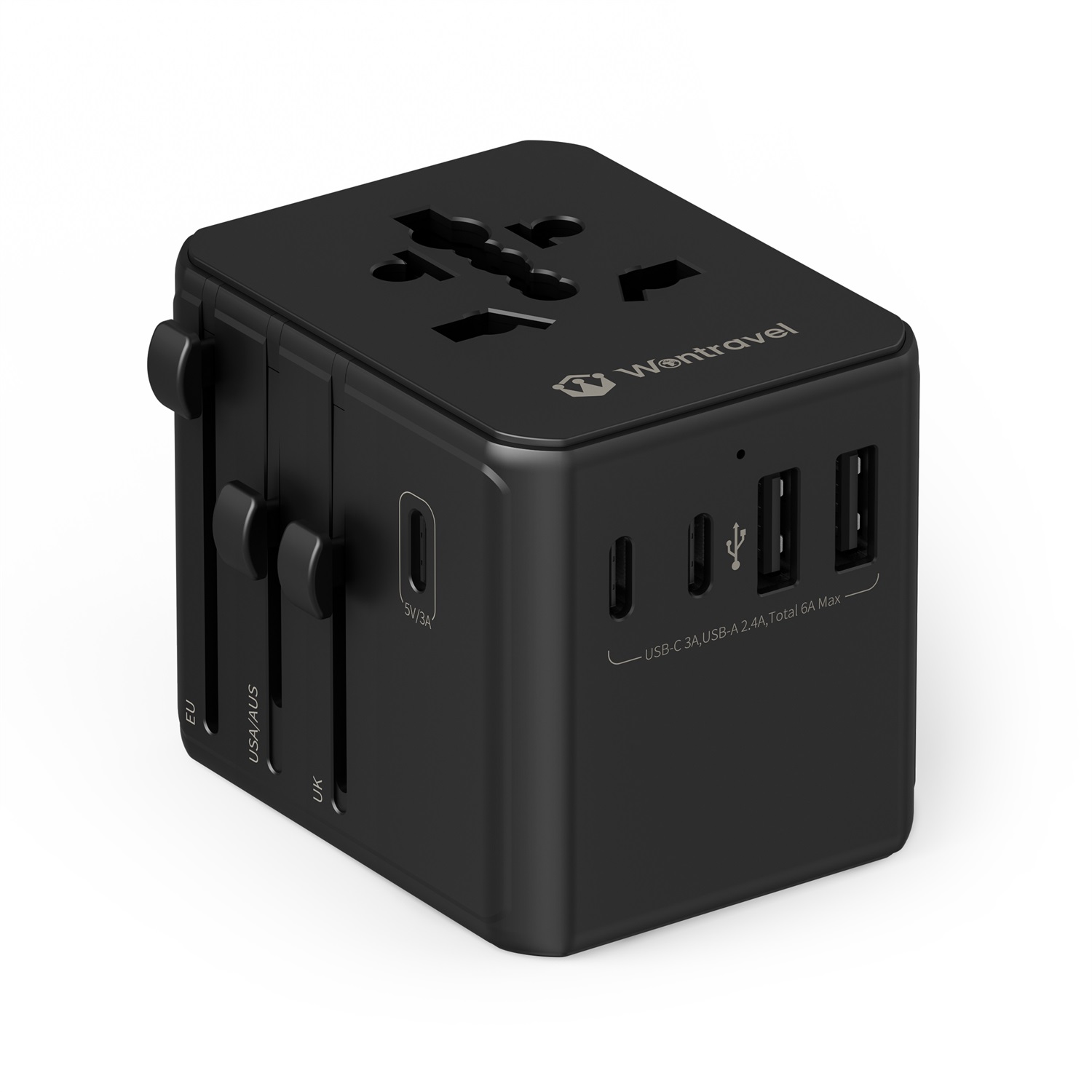 Wontravel Newest 6A 2 Hole Extension Socket EU US UK Uk Charger Wall Socket Usb and Type c