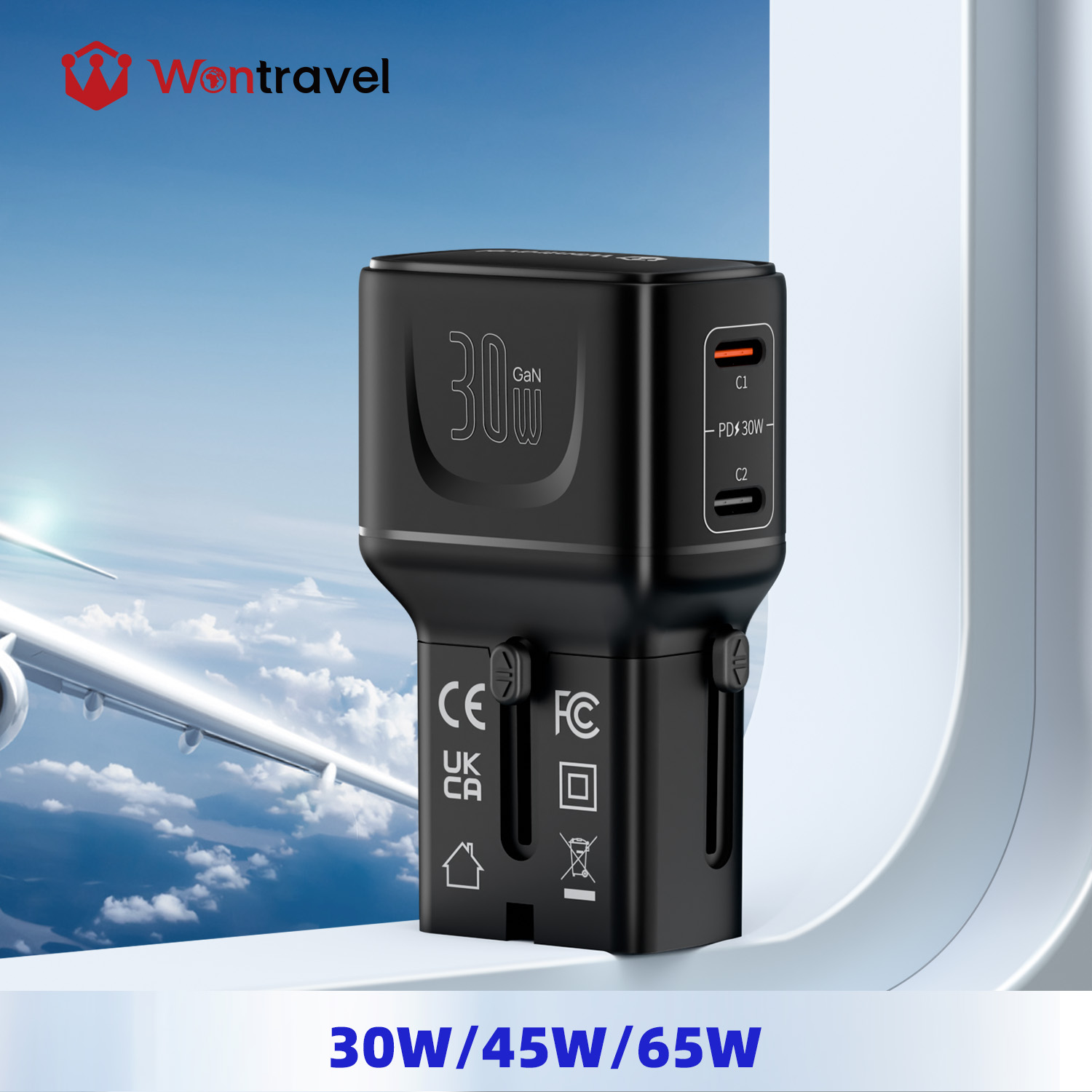 Wontravel Travel Adaptor Gift Set 30W PSS Mini Power Wall Charger Worldwide Travel Adaptor Colourful Universal Travel Adapter